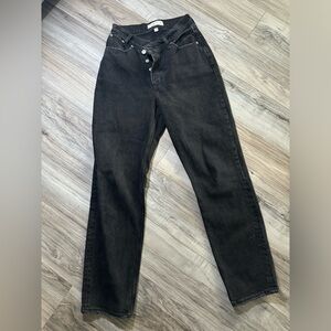 ABERCROMBIE dad high rise black jeans size 0r/25 (curve love)